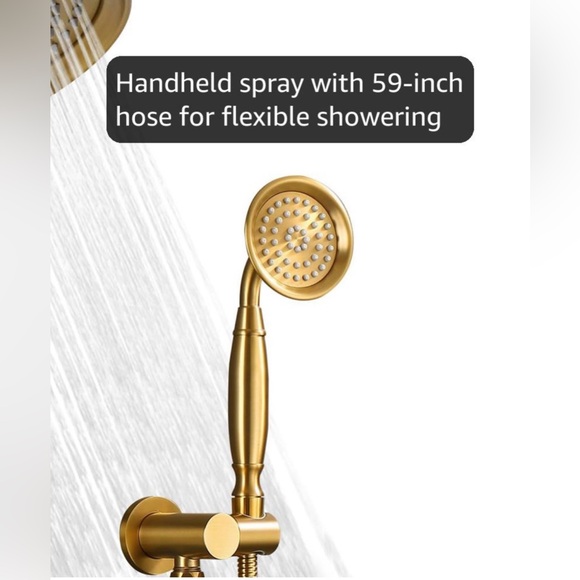 Homekicen Brushed Gold Shower System with Handheld Sprayer - Picture 4 of 6